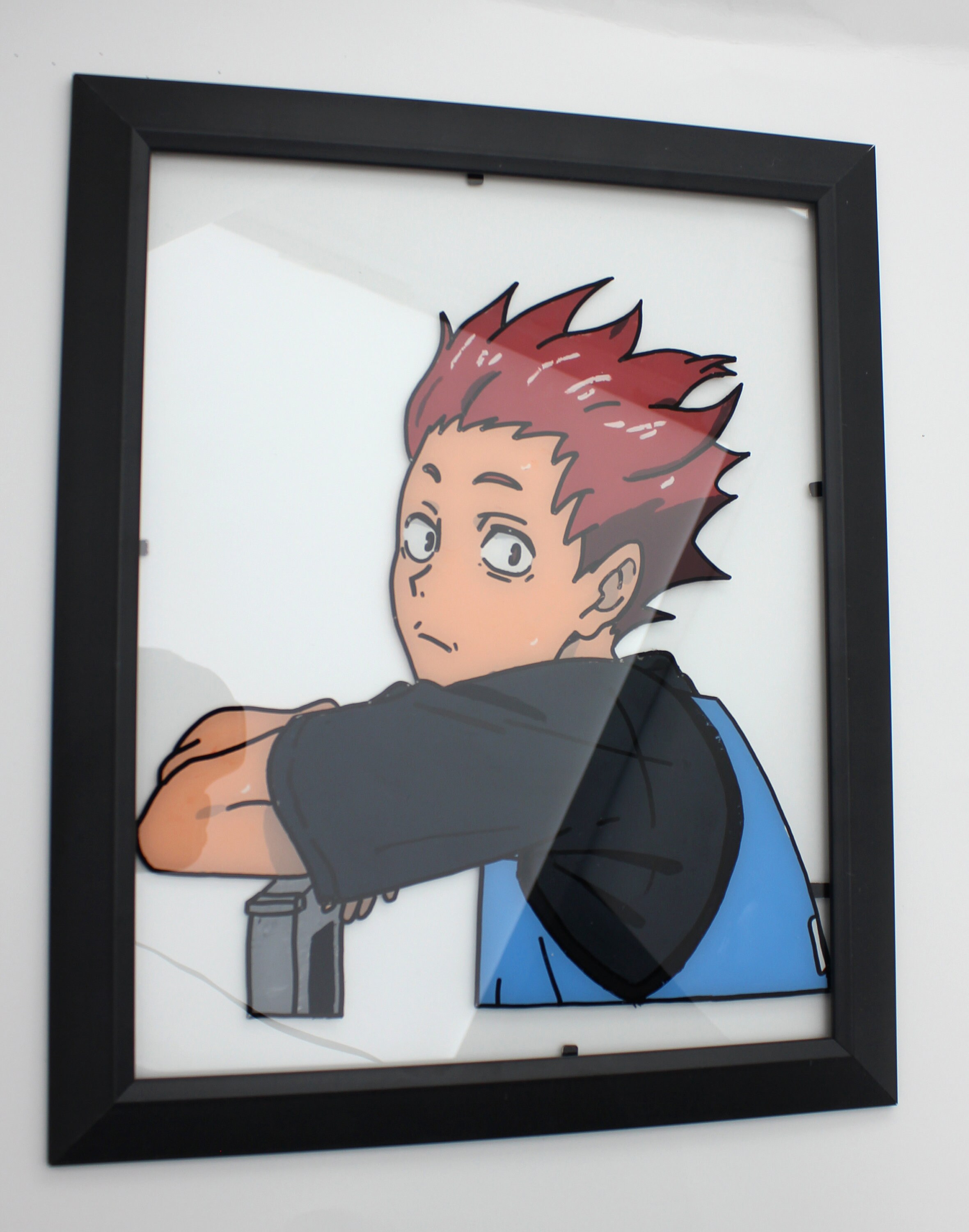 Anime TENDOU Glass Painting Haikyuu With Frame Etsy