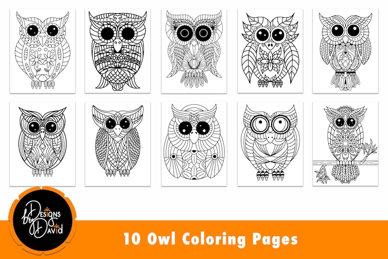 Owl Printable Coloring Pages for Adults and Children Great