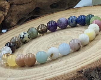 Anxiety Bracelet, Stress Crystals, Emotional Balancing, Handmade with 8mm Gemstones, Protection, Personalised Gift