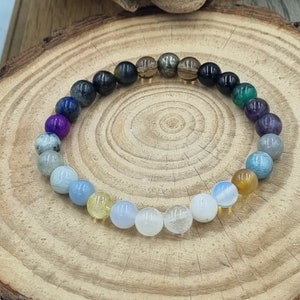Psychic Bracelet for Spiritual, Magical Connection, with Crystal Genuine Gemstones, Personalised Gift, Chose your charm image 1