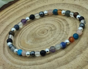 Weight Management Healing Energy Crystal Bracelet for Detox, Genuine Gemstones, Gift for her, Apatite, Multi stones with charm