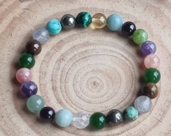 Prosperity Bracelet, Love, Abundance, Citrine, Pyrite, Malachite, Jade, Positive Mindset, Manifest Wealth, 8mm, 6mm, 4mm Crystal Bracelet