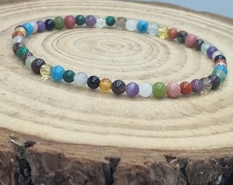 Immune System Protection Crystal bracelet, Manifest better health with multiple Gemstones, Gift for elderly, Unisex Jewelry | 4mm beads