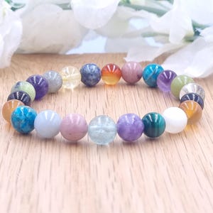 Menopause Bracelet, Genuine Gemstone Healing Crystals, Personalised Charm