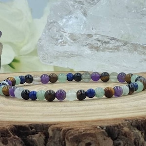Genuine Gemstone Bracelet, Eye Health Support, Crystal Healing (4mm)