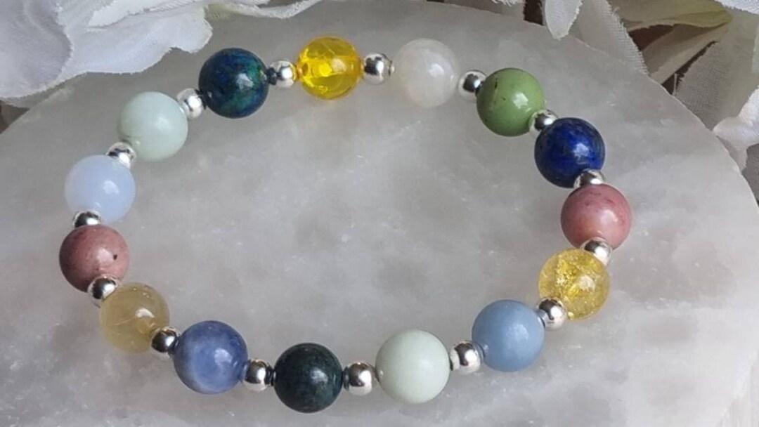 Thyroid Bracelet Hormone Crystals Throat Chakra Prosperity Etsy