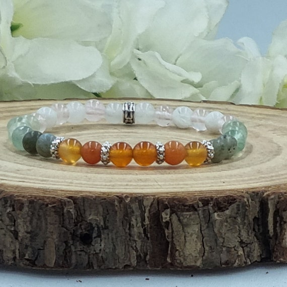 Braccialetto di cristallo di tormalina color arcobaleno, delicato braccialetto di perline elastiche gioielli con pietre preziose coraggio protezione perline da 8 mm regalo di compleanno - Italia