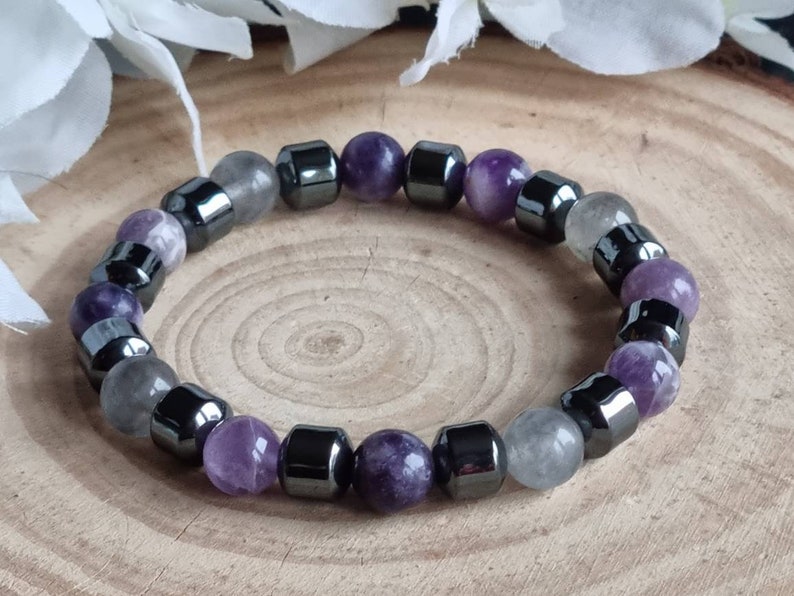 Addiction Anxiety Crystal Healing bracelet Hematite Grounding Etsy