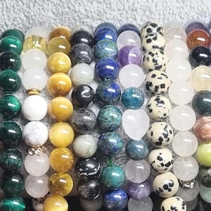 Anpassat kristallarmband: Välj dina ädelstenar, Personlig present, 8 mm pärlarmband