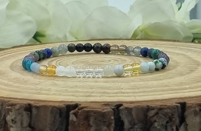 Psychic Bracelet for Spiritual, Magical Connection, with Crystal Genuine Gemstones, Personalised Gift, Chose your charm image 6