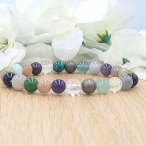 Prosperity Crystal Bracelet, Citrine, Pyrite, Jade, Aventurine, Quartz, 8mm, 6mm