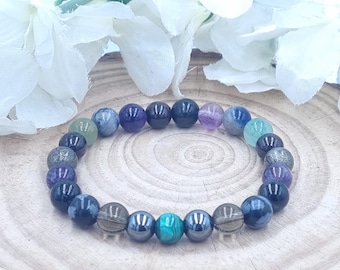 EMF Bracelet, Gemstones for Electromagnetic pollution and smog, Gift idea for family, free charm, card, Personalised gift