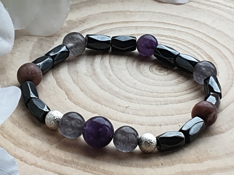 Addiction Anxiety Crystal Healing bracelet Hematite Grounding Etsy
