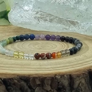 Kristall Armband, EMF und EMP Schutz, 4 mm, Schungit, Geburtstagsgeschenk, gratis Charm, Beschreibungskarte