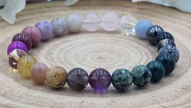 Grief Bracelet, Loss, Bereavement, Healing Crystals, Genuine Gemstones, Protection, Amethyst, Free charm, Personalised Gift imagen 2