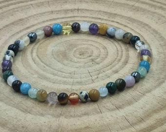IBS Healing Crystal Bracelet, Genuine Gemstone Well-being, Digestion Support