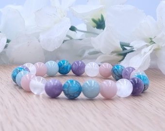 Beschermingsarmband, genezende edelstenen van 8 mm, kristallen voor spanning, ondersteuning voor emoties