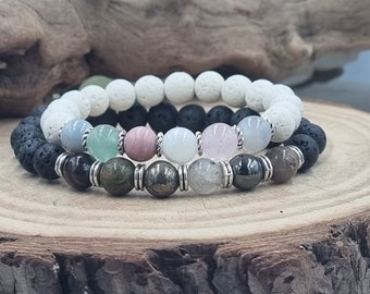 Fertility bracelet set, Healing Crystals For Men and Women, Conception, Aromatherapy, Moonstone, Aquamarine, IVF, DE, ICSI,  gift