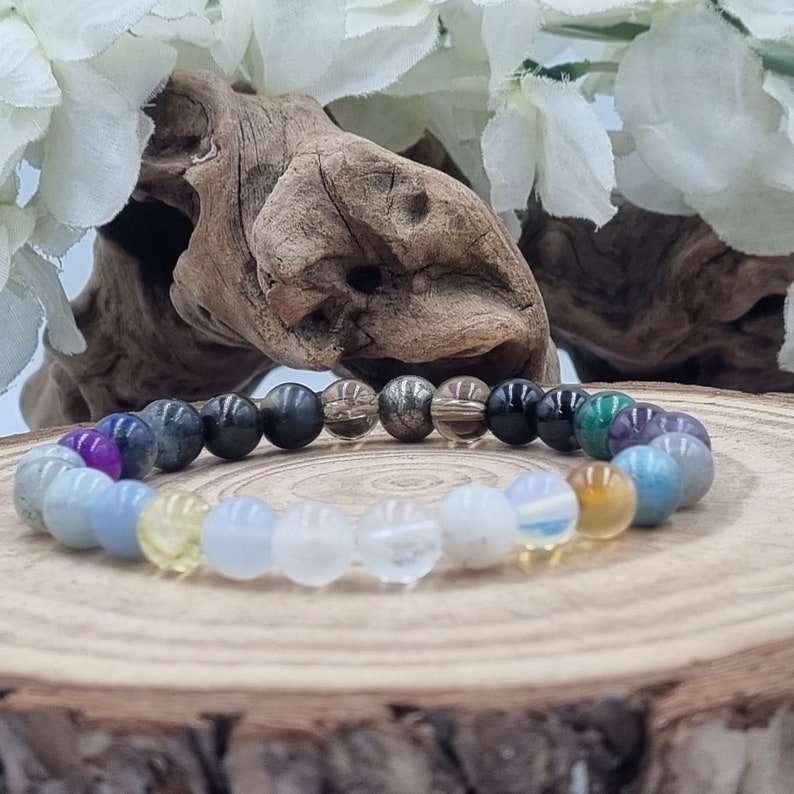 Psychic Bracelet for Spiritual, Magical Connection, with Crystal Genuine Gemstones, Personalised Gift, Chose your charm image 2