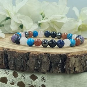 Metabolism, Wellness Bracelet, Apatite, Lepidolite, Tourmaline Healing Crystals, Personalized Gift for Her