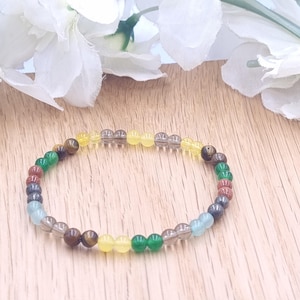 Dainty Prosperity Bracelet, Abundance, Wealth, Genuine gemstones, Luck, Personalised, Gift for her, Citrine, Malachite, Pyrite, 4mm beads