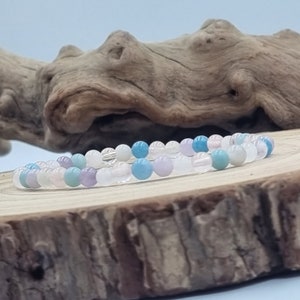 Anxiety bracelet Healing Crystals, 4mm Stress relief, Calming Genuine Gemstones, Personalised, Love, friendship gift