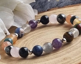 Weight Management Bracelet, Genuine Healing Gemstones, Personalised Gift with Apatite, Tiger Eye, 6mm, 8mm or 4mm,