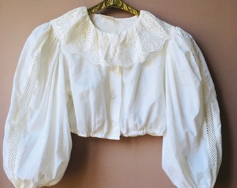 Short blouse with large puff sleeves, size S-M, SPORTALM Kitzbühel
