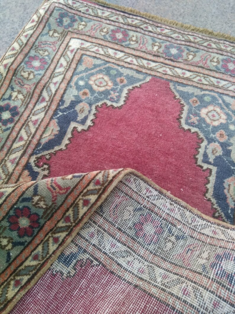 Small Rug Handmade Small Rug 2x3/'2 feet blue and red small rug rugs Turkish Rug Doormat Blue Rug Vintage Small Rug Oushak Small Rug