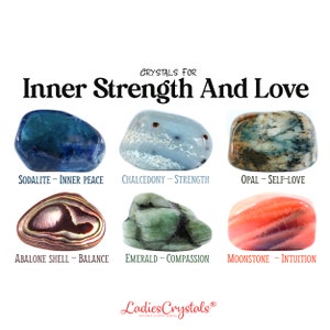 Inner Strength And Love Crystals Set, Love Crystals Set, Crystals, Metaphysical Crystals, Crystals Set, Crystals Set, Gifts, Gems Gift Box