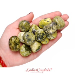 Green Serpentine Tumbled Stone, Green Serpentine, Tumbled Stones, Serpentine, Stones, Crystals, Rocks, Gifts, Gemstones, Zodiac Crystals