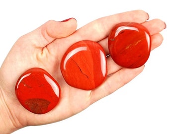 Red Jasper Palm Stone, Stone Of Vitality And Endurance, Gift for Crystal Lovers