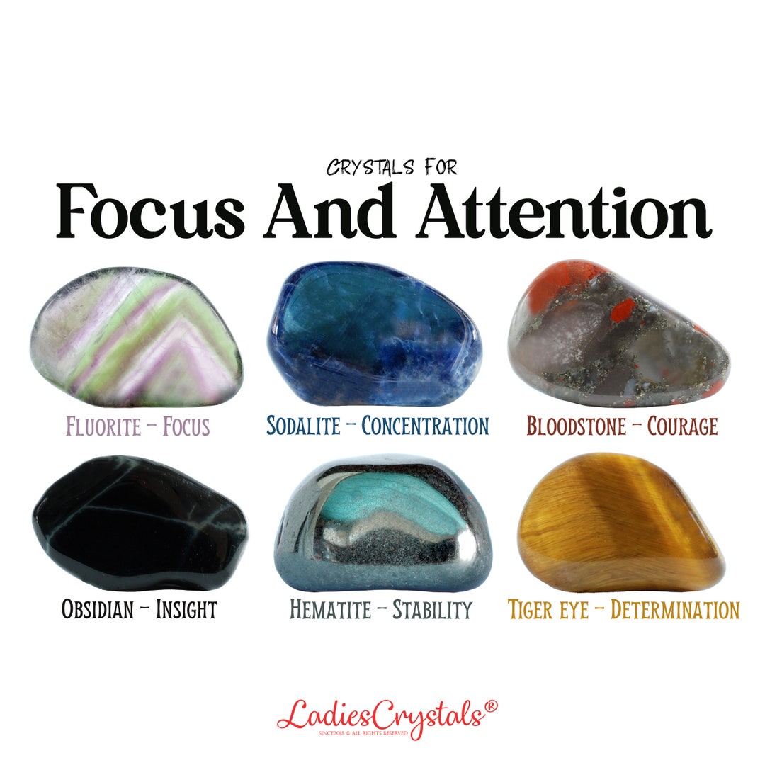 Focus and Attention Crystals Set, Focus Crystals Set, Healing Crystals, Metaphysical Crystals