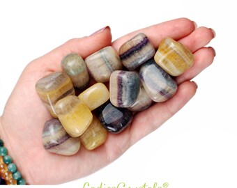 Rainbow Fluorite Tumbled Stone, Mental Clarity And Focus, Third Eye Ritual Gem