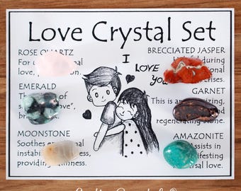 Love Crystal Set, Romance and Heart Gift for Crystal Lovers