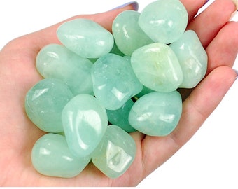 Aquamarine Tumbled Stone, March Birthstone Crystal, Ocean Blue Pocket Gemstone, Calming Serenity