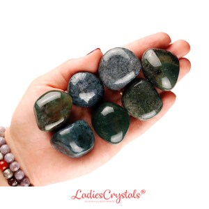 Moss Agate Tumbled Stone, Moss Agate, Tumbled Stones, Moss Agate, Agate, Stones, Crystals, Rocks, Gifts, Gemstones, Gems, Zodiac Crystals