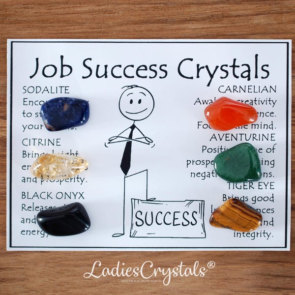 Job Success Crystals Set, Career and Ambition Gemstones, Gift For Crystal Lovers