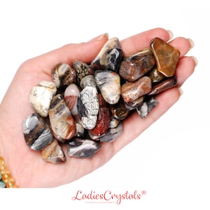 Set Of 3 Silver Leaf Jasper Tumbled Stones, Silver Leaf Jasper, Tumbled Stones, Jasper, Stones, Crystals, Rocks, Gifts, Gemstones, Gems