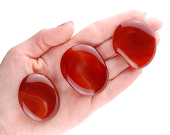 Carnelian Palm Stone, Motivation And Creativity Crystal, Vitality And Confidence Worry Stone, Sacral Chakra Healing Gem, Smooth Carnelian