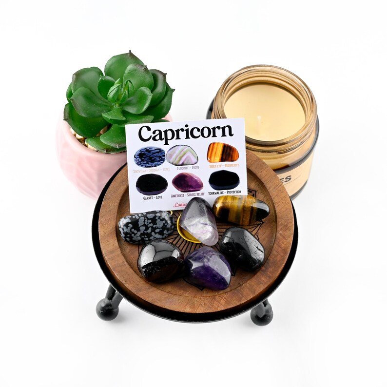 Capricorn Crystals Set, Success and Grounding, Gift for Crystal Lovers ...
