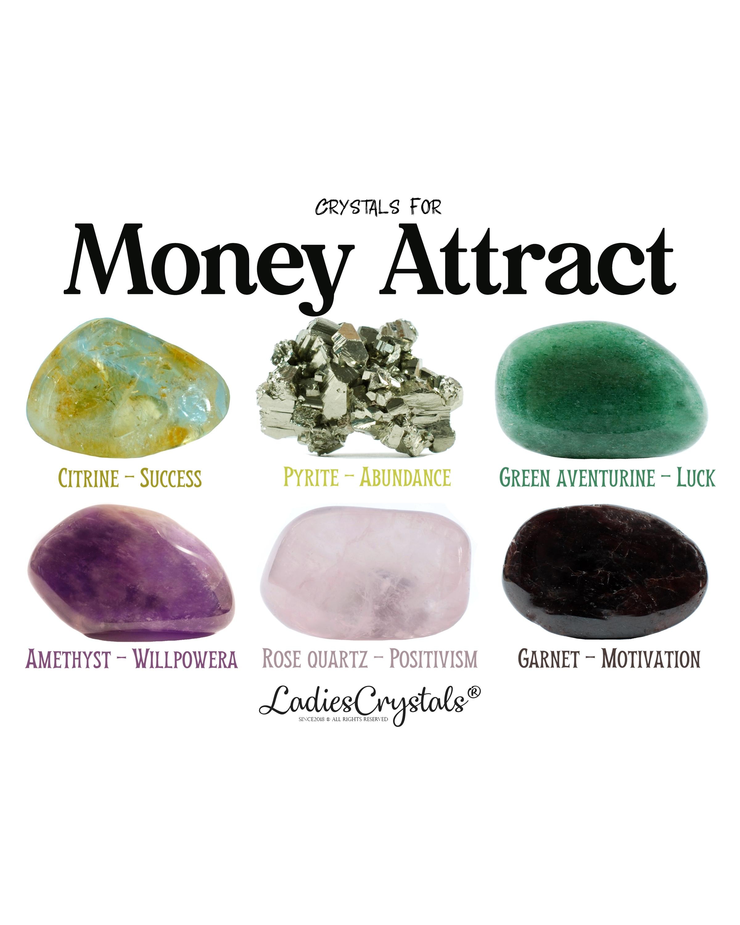 Set di cristalli antistress e ansia: ametista, quarzo rosa, fluorite, onice nero, avventurina verde, calcedonio blu - Cristalli curativi - Italia