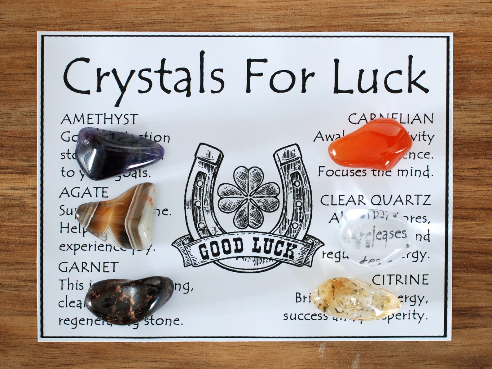 Luck Crystals Set Good Luck Crystals Set Amethyst Agate Etsy
