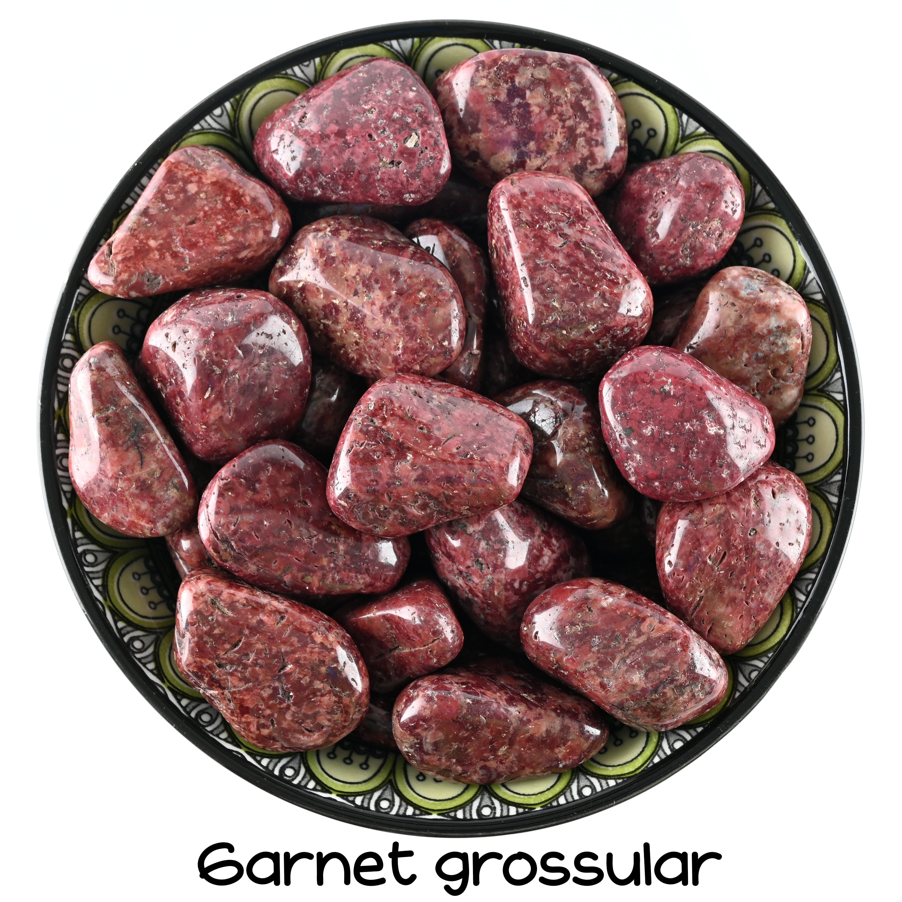 Garnet Grossular Tumbled Stone, Green Prosperity Crystal, Growth
