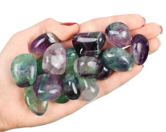 Rainbow Fluorite Tumbled Stone, Rainbow Fluorite, Tumbled Stones, Fluorite, Yellow Fluorite, Stones, Crystals, Rocks, Gifts, Gems, Zodiac