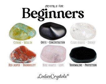 Beginners Crystals Set, Starter Kit Gift, Gift For Crystal Lovers, Healing Gemstones
