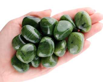 Green Jade Tumbled Stone, Healing Crystals, Jade Canada Crystal, Green Jadeite Tumbled, Jade Gems Stone, LadiesCrystals, Ladies Crystals