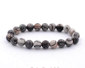 Picasso Jasper Bracelet, Abstract Dainty Beaded Gemstone, Creativity & Transformation Jewelry, Artist Gift, Grounding Root Chakra Beads