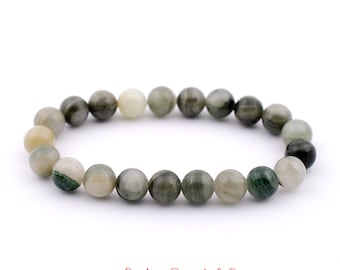 Actinolite Bracelet 8mm Beads, Actinolite Healing Bracelet, Actinolite Gemstone, Actinolite Crystal, Green Bracelet, Actinolite Crystal