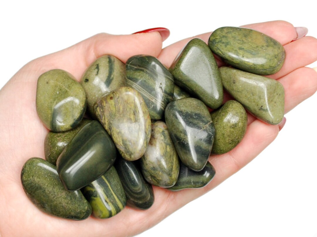 Green Jasper Tumbled Stone Green Jasper Tumbled Stones Etsy
